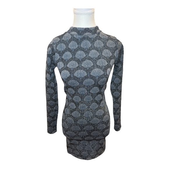 ZARA NWT Seamless Jacquard Shell Mock Neck Long Sleeved Stretch Knit Mini XS-S - Picture 4 of 13